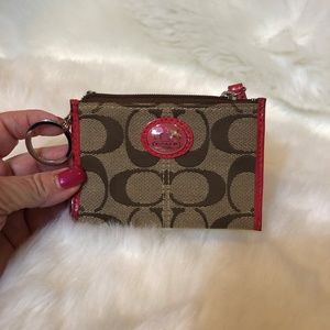Coach Signture Coin Purse with Keychain